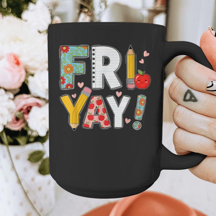 Fri Yay Teacher Happy Friday Friyay Weekend Back To School Graphic Print Coffee Mug, funny design