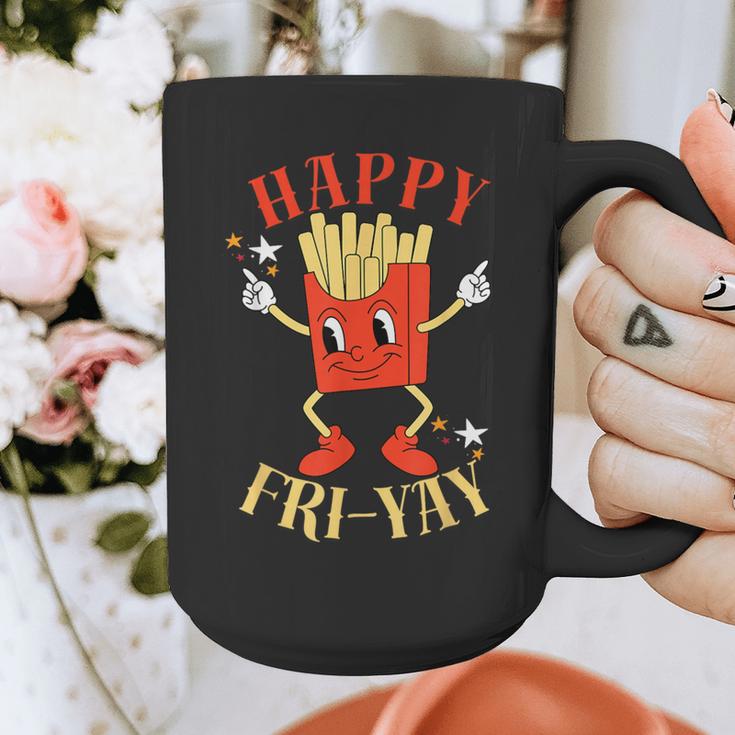 Fun Teacher Happy Fri Yay French Fries Friday Lovers Graphic Print Coffee Mug, funny design
