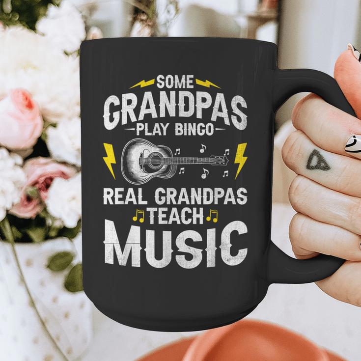 Some Grandpas Play Bingo Real Grandpas Teach Music Teacher Graphic Print Coffee Mug, funny design