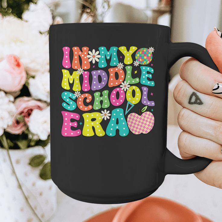 Groovy In My Middle School Era Back To School Teacher Graphic Print Coffee Mug, Groovy Teacher Gifts, funny design