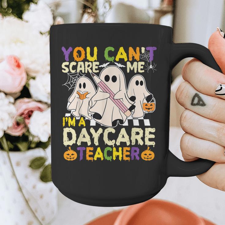 Halloween You Can't Scare Me I'm a Daycare Teacher Ghost Graphic Print Coffee Mug, funny design