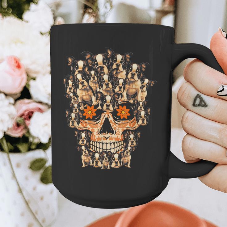 Halloween Costume Skull Boston Terrier Dog Lover For Men Women Kids Graphic Print Coffee Mug, Boston Terrier Halloween Gifts, funny design