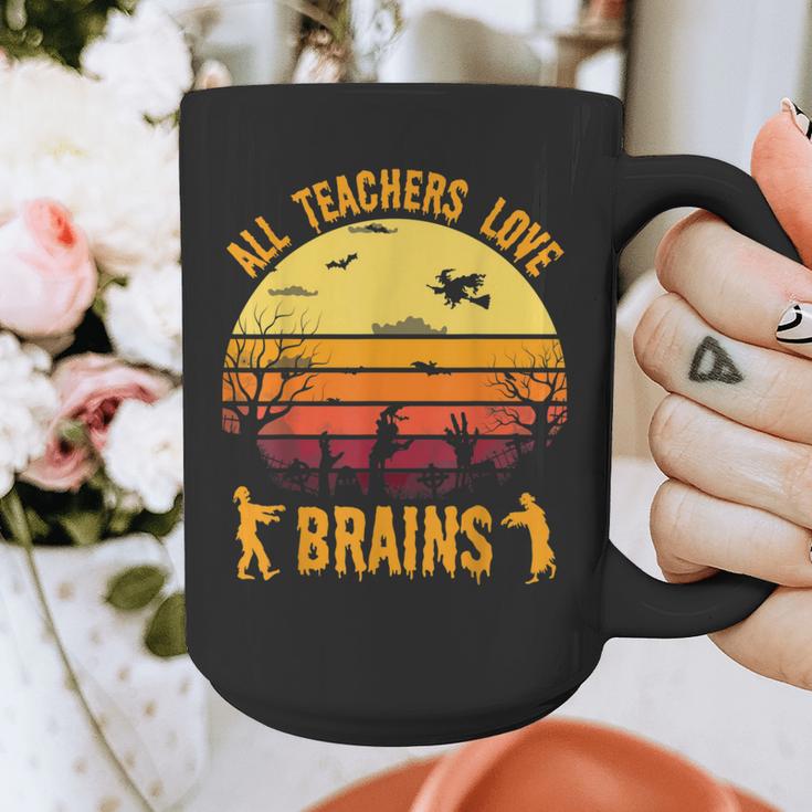 Halloween Costume Teacher Love Brains Zombie Graphic Print Coffee Mug, funny design Halloween Costume Teacher Love Brains Zombie Graphic Print Coffee Mug, funny design