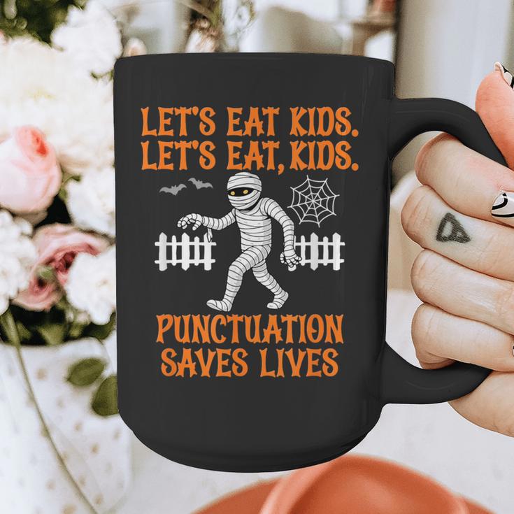 Halloween Lets Eat Kids Punctuation Teacher Graphic Print Coffee Mug, funny design Halloween Lets Eat Kids Punctuation Teacher Graphic Print Coffee Mug, funny design