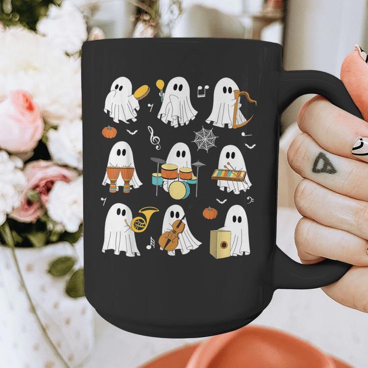 Halloween Ghost Playing Musical Instruments Music Teacher Graphic Print Coffee Mug, funny design Halloween Ghost Playing Musical Instruments Music Teacher Graphic Print Coffee Mug, funny design