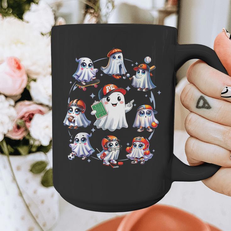 Halloween PE Teacher Ghost Playing Sports Physical Education Graphic Print Coffee Mug, Pe Teacher Gifts, funny design Halloween PE Teacher Ghost Playing Sports Physical Education Graphic Print Coffee Mug, Pe Teacher Gifts, funny design