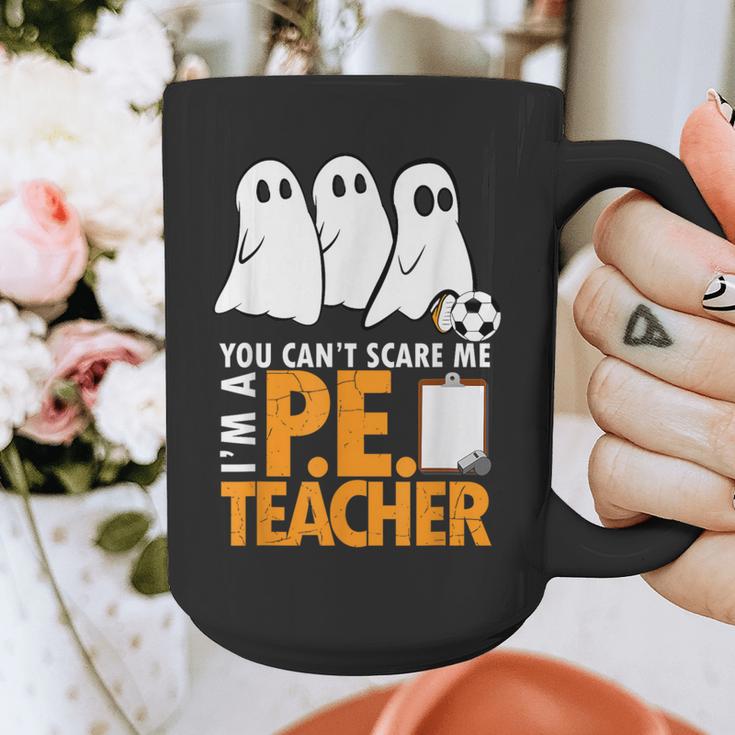 Halloween PE Teacher Shirt Can't Scare Me Graphic Print Coffee Mug, Pe Teacher Gifts, funny design