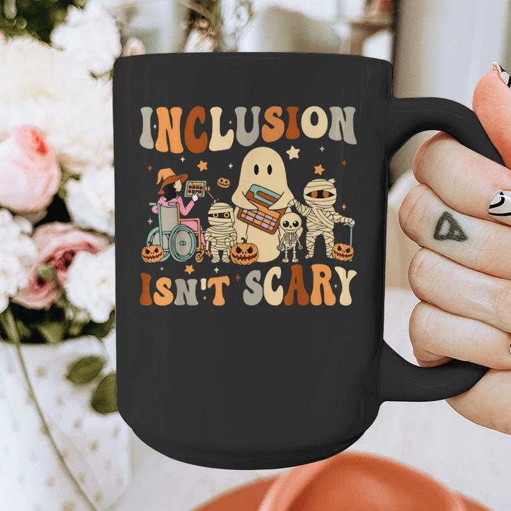 Halloween SLP Sped Teacher Groovy Inclusion Isn't Scary Graphic Print Coffee Mug, Groovy Teacher Gifts, funny design