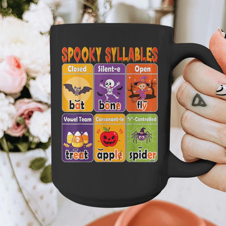 Halloween Spooky Syllable Types Teacher Educational Graphic Print Coffee Mug, funny design