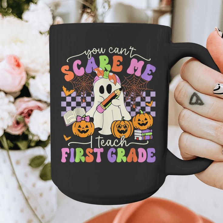 Halloween Teacher You Can't Scare Me I Teach First Grade Graphic Print Coffee Mug, First Grade Teacher Gifts, funny design