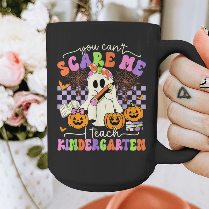 Halloween Teacher You Can't Scare Me I Teach Kindergarten Graphic Print Coffee Mug, funny design