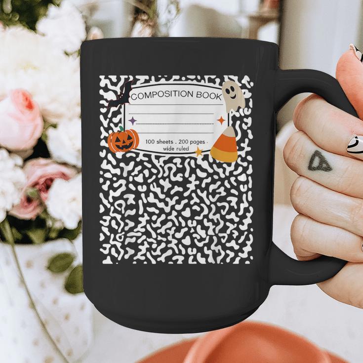 Halloween Teacher Composition Book Notebook Matching Group Graphic Print Coffee Mug, funny design