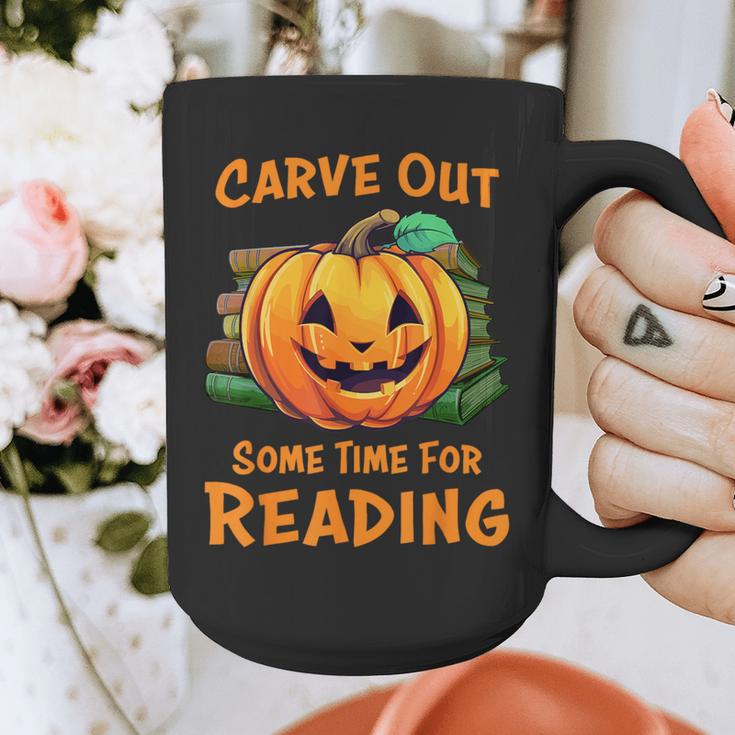 Halloween Teacher Librarian Pumpkin Reading Books Men Women Kids Graphic Print Coffee Mug, funny design