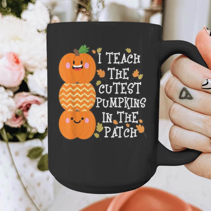 Halloween Teacher Shirt I Teach The Cutest Pumpkins In Patch Men Women Kids Graphic Print Coffee Mug, funny design