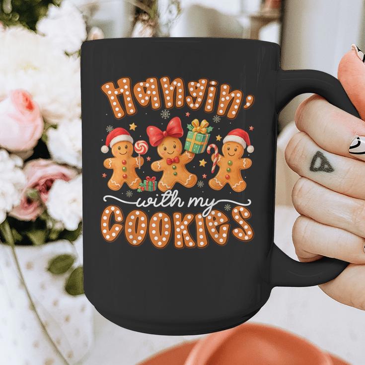 Hangin With My Cookies Gingerbread Men Women Xmas Teacher Graphic Print Coffee Mug, funny design