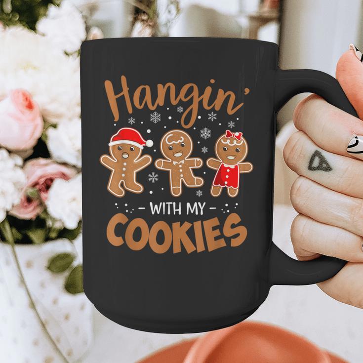 Hangin With My Cookies Gingerbread Women Christmas Teacher Graphic Print Coffee Mug, funny design