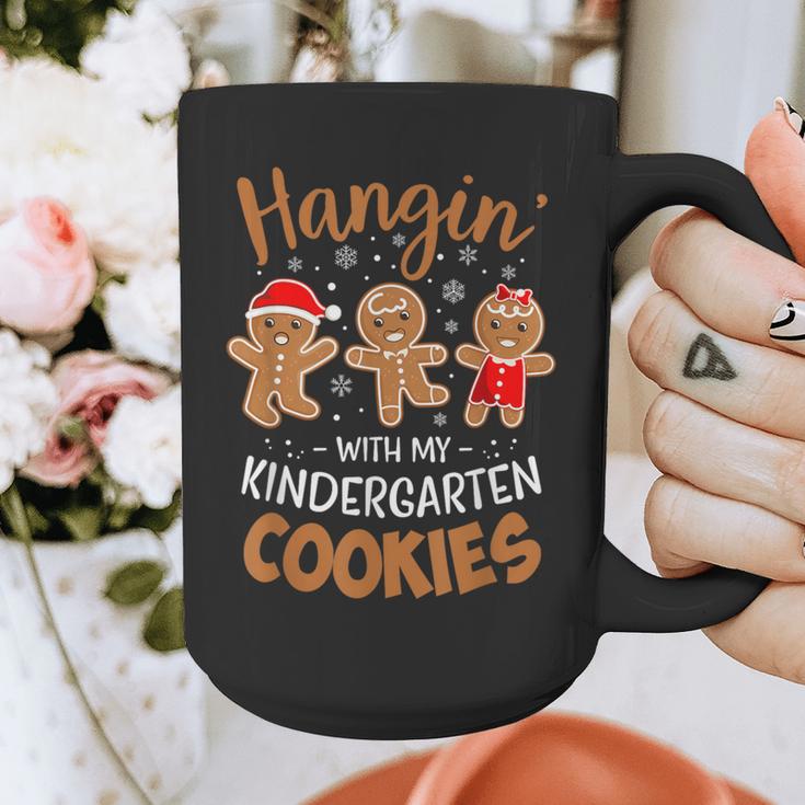 Hangin My Kindergarten Cookie Gingerbread Christmas Teacher For Men Women Kids Graphic Print Coffee Mug, funny design