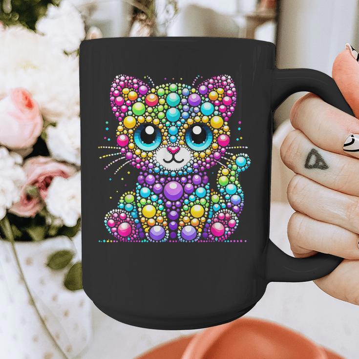 Happy Dot Day Colorful Polka Dot Cat Kitten Teachers Kids Graphic Print Coffee Mug, funny design Happy Dot Day Colorful Polka Dot Cat Kitten Teachers Kids Graphic Print Coffee Mug, funny design