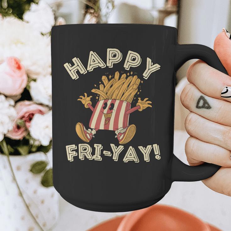 Happy Fri Yay Retro French Fries Friday Lovers Fun Teacher Graphic Print Coffee Mug, funny design Happy Fri Yay Retro French Fries Friday Lovers Fun Teacher Graphic Print Coffee Mug, funny design