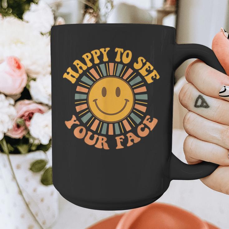 Happy To See Your Face Retro Happy Teacher Back To School Graphic Print Coffee Mug, funny design Happy To See Your Face Retro Happy Teacher Back To School Graphic Print Coffee Mug, funny design