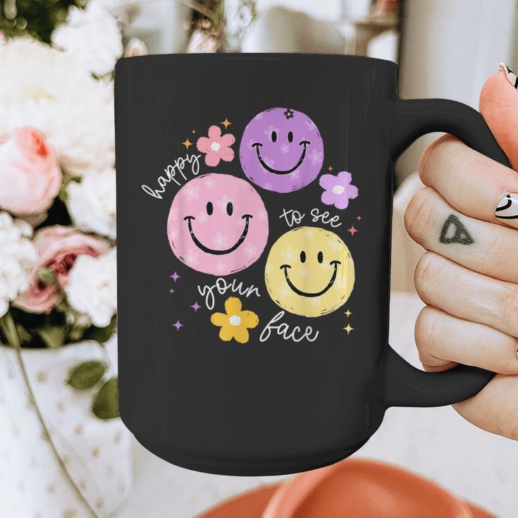 Happy To See Your Face Teacher Flower Back To School Graphic Print Coffee Mug, funny design Happy To See Your Face Teacher Flower Back To School Graphic Print Coffee Mug, funny design