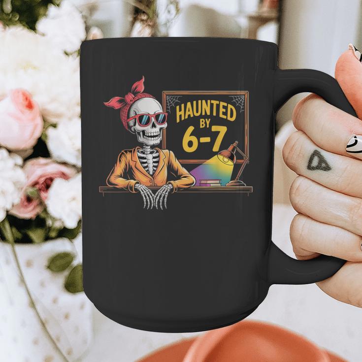 Haunted By 6-7 Teacher Halloween 67 Graphic Print Coffee Mug, funny design