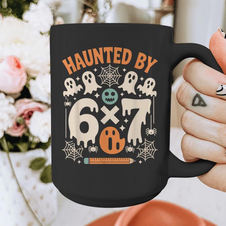 Haunted By 6x7 Math Teacher Halloween Pun Graphic Print Coffee Mug, funny design Haunted By 6x7 Math Teacher Halloween Pun Graphic Print Coffee Mug, funny design
