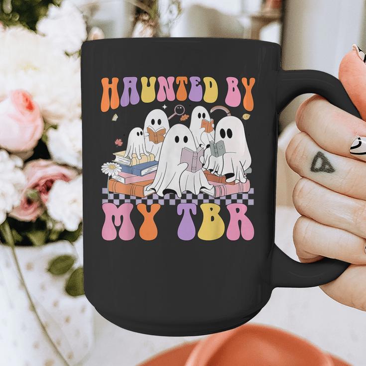 Haunted By My TBR Cute Ghosts Book Reading Teacher Halloween Graphic Print Coffee Mug, funny design