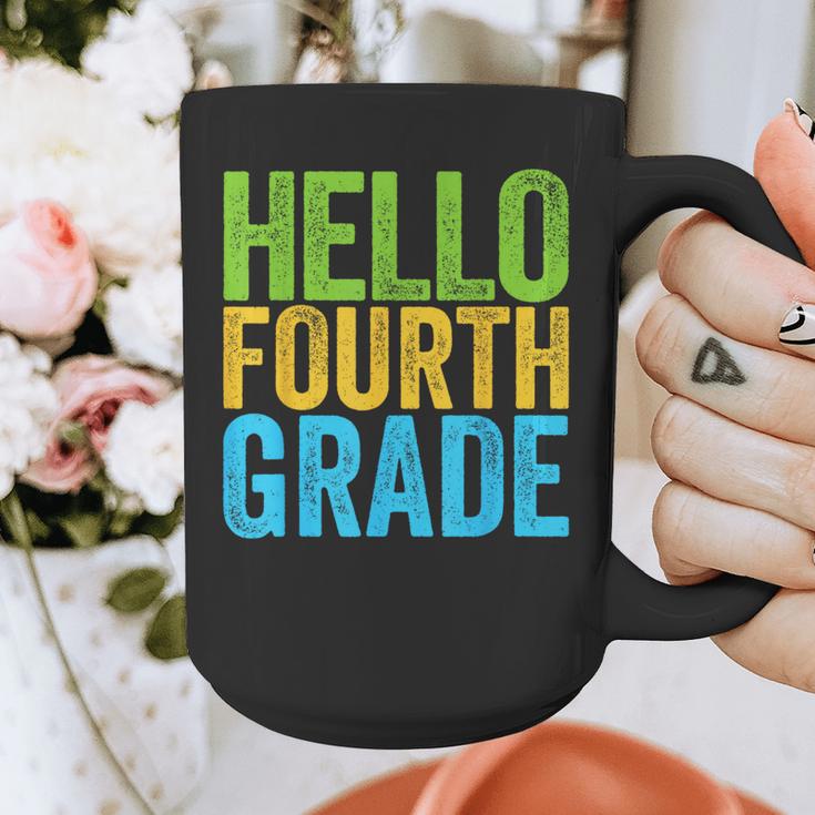 Hello Fourth Grade Shirt 4th Grade Boy Girl Student Teacher Graphic Print Coffee Mug, 4th Grade Teacher Gifts, funny design