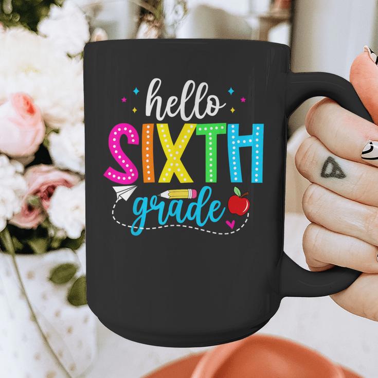 Hello Sixth Grade Cute Back To School 6th Grade Teacher Kids Graphic Print Coffee Mug, funny design Hello Sixth Grade Cute Back To School 6th Grade Teacher Kids Graphic Print Coffee Mug, funny design