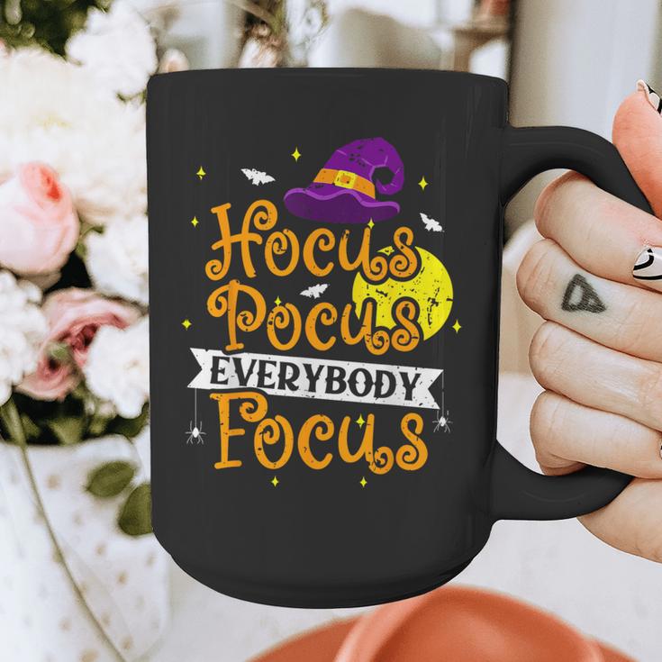 Hocus Pocus Everybody Focus Halloween Teacher Men Women Kids Graphic Print Coffee Mug, funny design