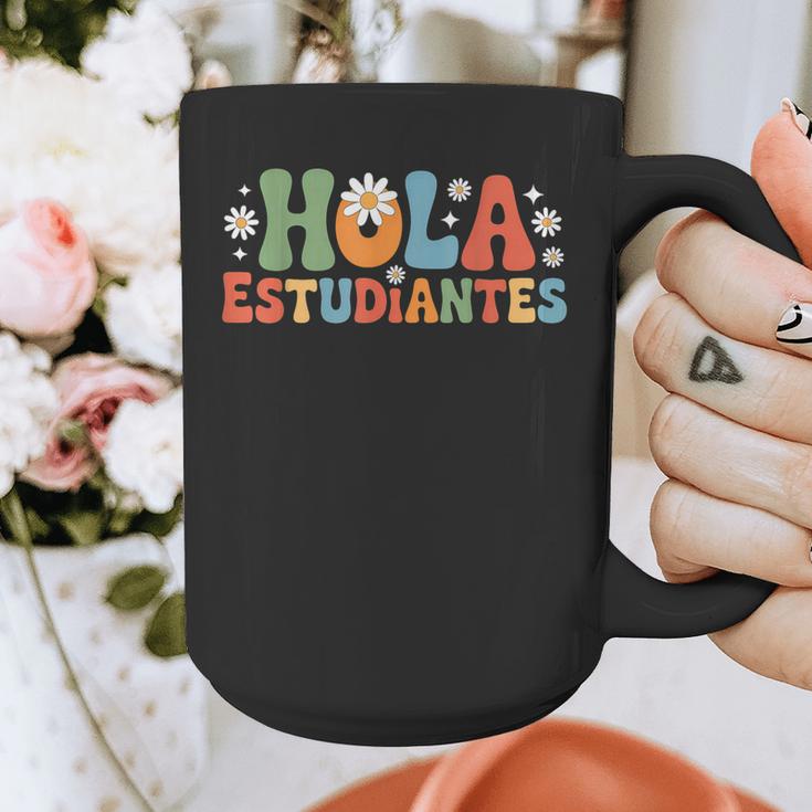 Hola Estudiantes Spanish Teacher Graphic Print Coffee Mug, funny design