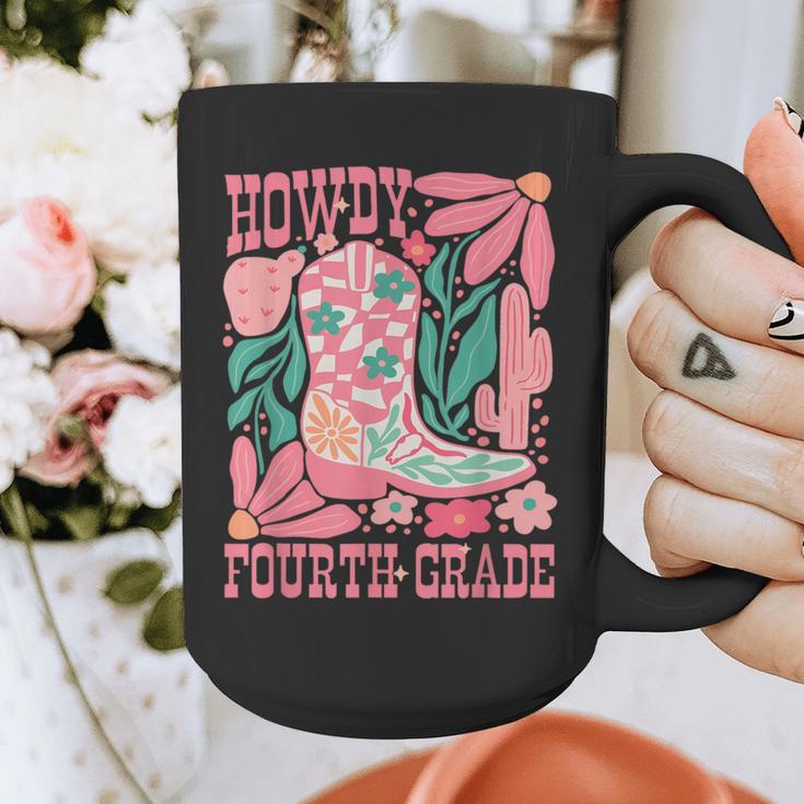 Howdy Fourth Grade Western 4th Grade Teacher Cowboy Cowgirl Graphic Print Coffee Mug, 4th Grade Teacher Gifts, funny design