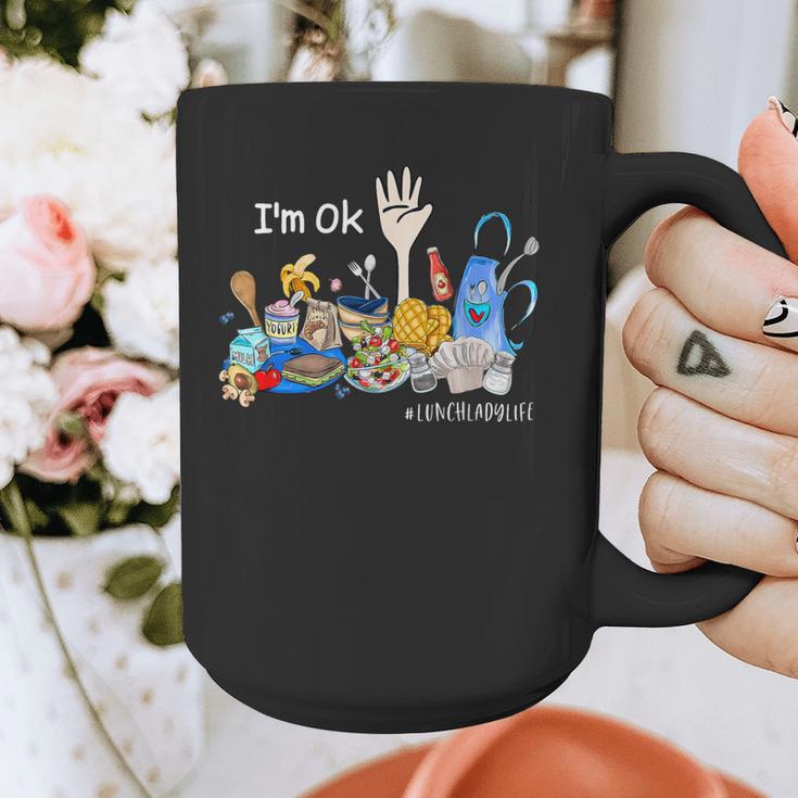 I'm Ok Lunch Lady Life Cafeteria Crew Teacher Women Graphic Print Coffee Mug, funny design I'm Ok Lunch Lady Life Cafeteria Crew Teacher Women Graphic Print Coffee Mug, funny design