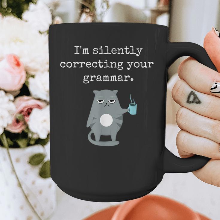 I'm Silently Correcting Your Grammar Sarcastic Teacher For Men Women Kids Graphic Print Coffee Mug, funny design I'm Silently Correcting Your Grammar Sarcastic Teacher For Men Women Kids Graphic Print Coffee Mug, funny design