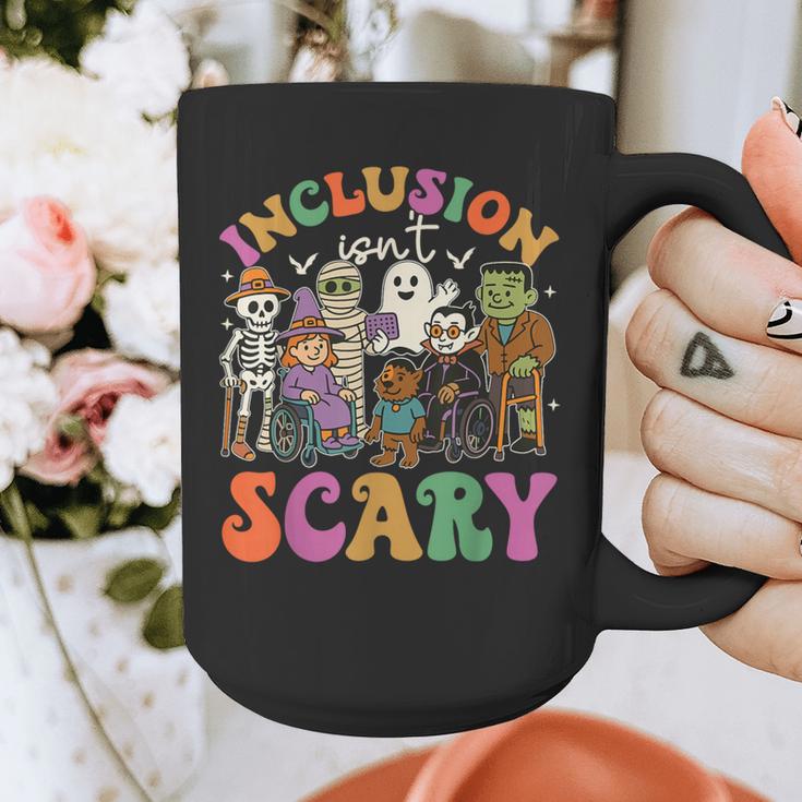 Inclusion Isnt Scary Halloween Skeleton Ghost Sped Teacher Graphic Print Coffee Mug, funny design