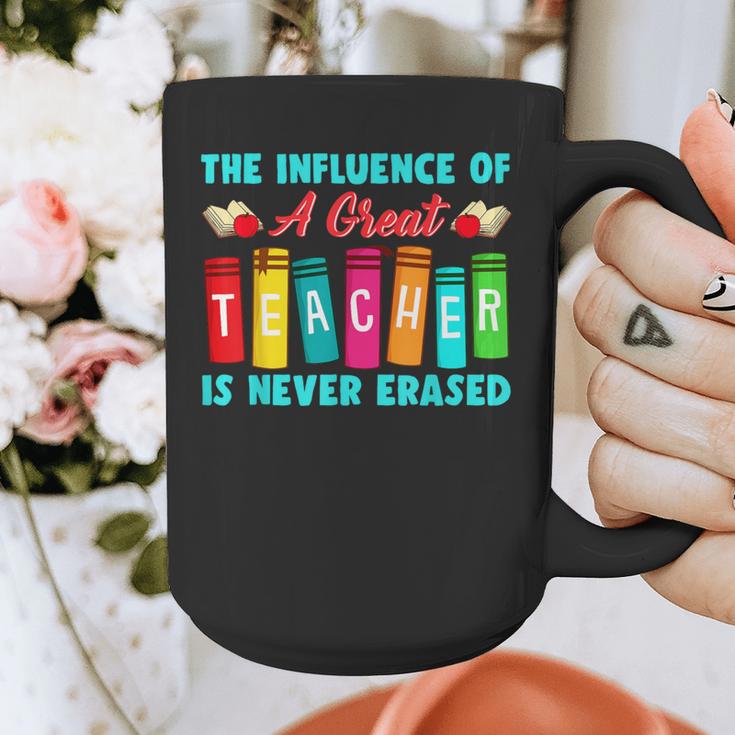 THE INFLUENCE OF A GREAT TEACHER IS NEVER ERASED Teaching For Men Women Girls Kids Graphic Print Coffee Mug, funny design THE INFLUENCE OF A GREAT TEACHER IS NEVER ERASED Teaching For Men Women Girls Kids Graphic Print Coffee Mug, funny design