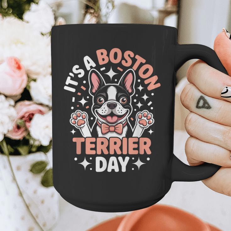 It’s A Boston Terrier Day Pet Cute Dog Lover Cartoon Graphic Print Coffee Mug, funny design