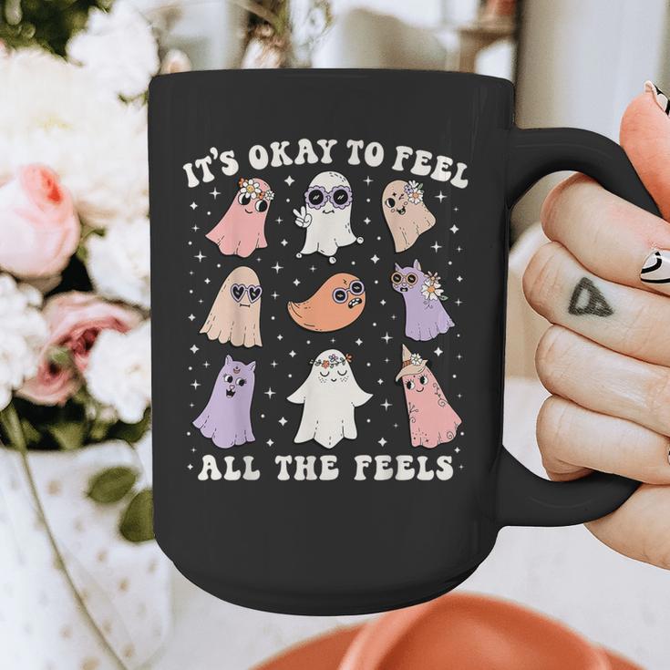 It’s Okay To Feel All The Feels Special Ed Teacher Halloween Graphic Print Coffee Mug, funny design