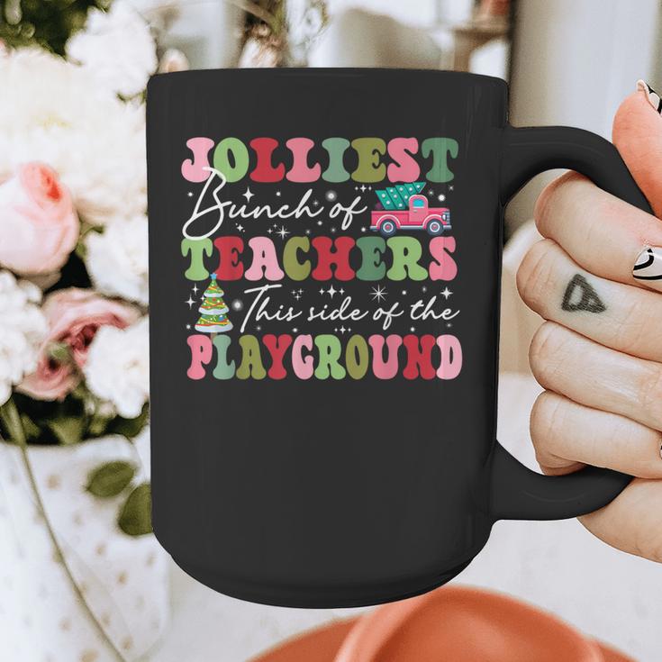Jolliest Bunch Of Teachers This Side Of The Playground X-Mas Graphic Print Coffee Mug, funny design Jolliest Bunch Of Teachers This Side Of The Playground X-Mas Graphic Print Coffee Mug, funny design
