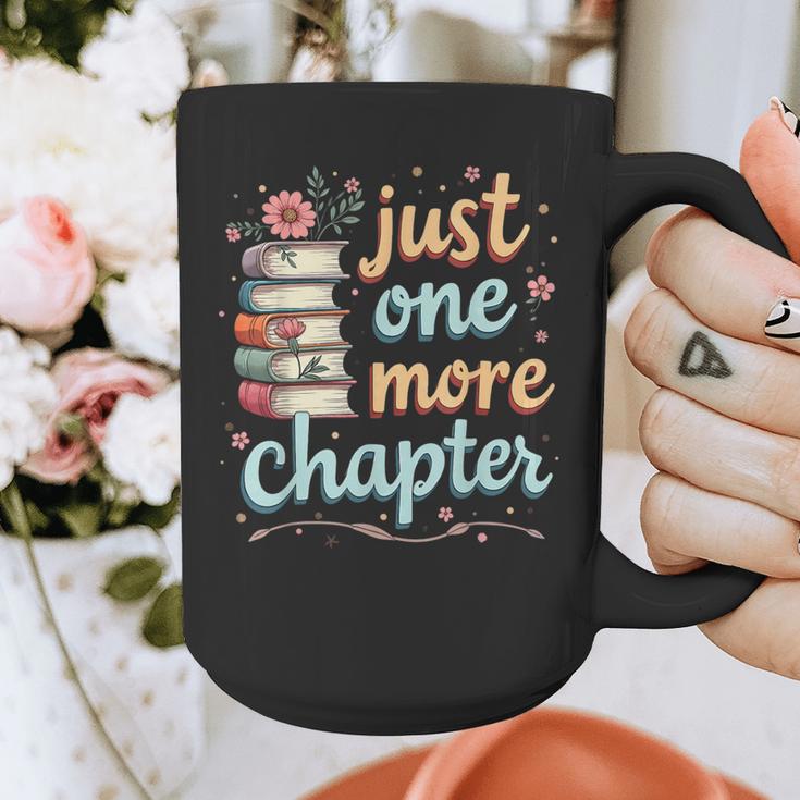 Just One More Chapter Book Reading Floral Teacher Book Lover Graphic Print Coffee Mug, funny design