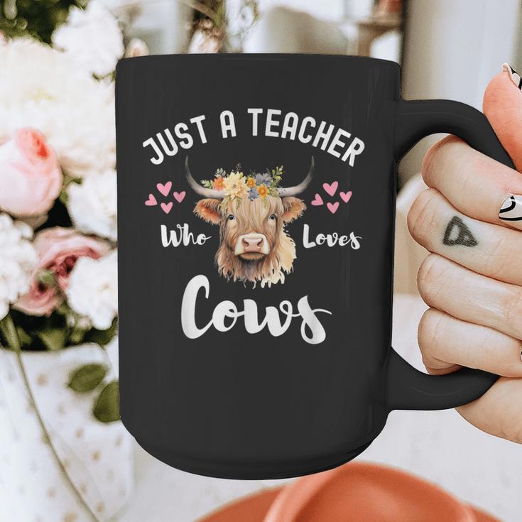 Just A Teacher Who Loves Cows Shirt Cute Highland Cow Graphic Print Coffee Mug, funny design Just A Teacher Who Loves Cows Shirt Cute Highland Cow Graphic Print Coffee Mug, funny design