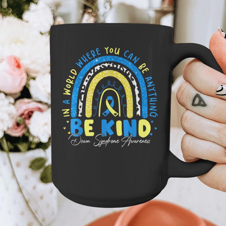 Be Kind Rainbow Down Syndrome Awareness Teacher Blue Yellow Graphic Print Coffee Mug, funny design Be Kind Rainbow Down Syndrome Awareness Teacher Blue Yellow Graphic Print Coffee Mug, funny design