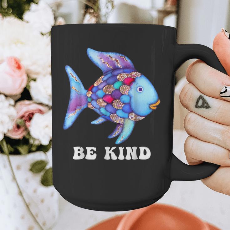 Be Kind Rainbow Fish Teacher Life Teaching Back To School Graphic Print Coffee Mug, funny design
