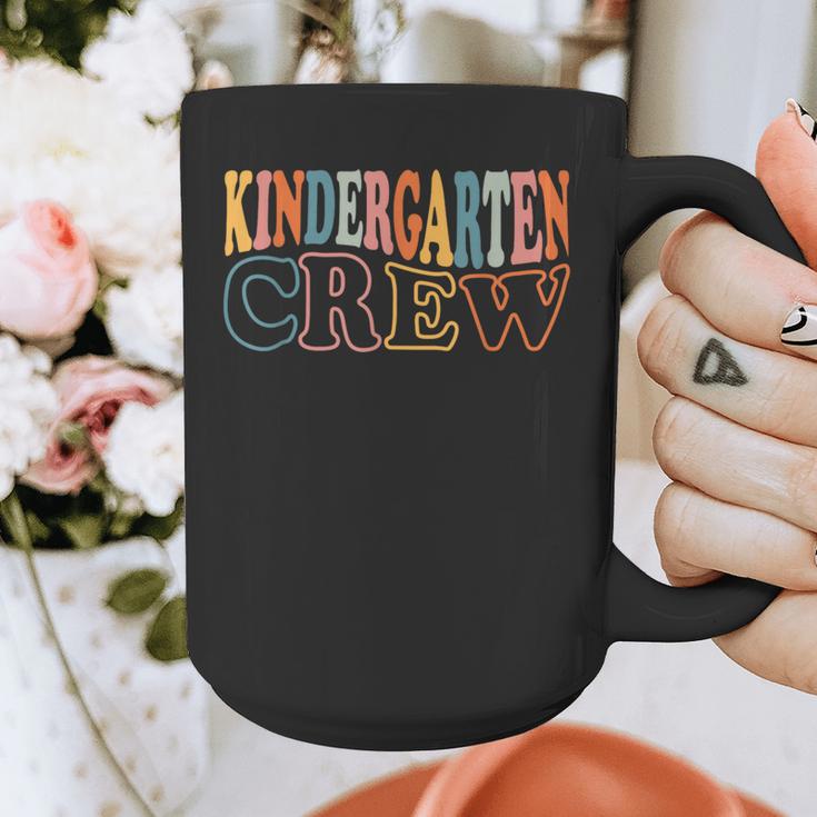 Kinder Crew Kindergarten Teacher First 1st Day Of School Graphic Print Coffee Mug, funny design