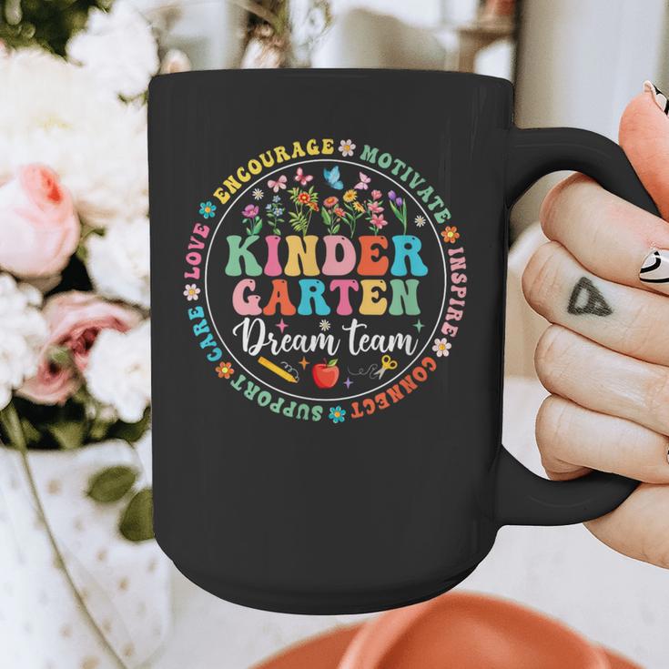 Kindergarten Dream Team Back To School Teacher Flower For Men Women Girls Kids Graphic Print Coffee Mug, funny design
