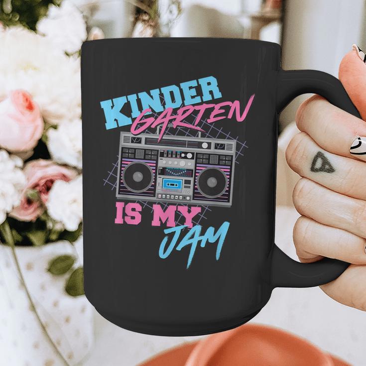 Kindergarten Is My Jam Vintage 80s Boombox Teacher Student Graphic Print Coffee Mug, funny design Kindergarten Is My Jam Vintage 80s Boombox Teacher Student Graphic Print Coffee Mug, funny design