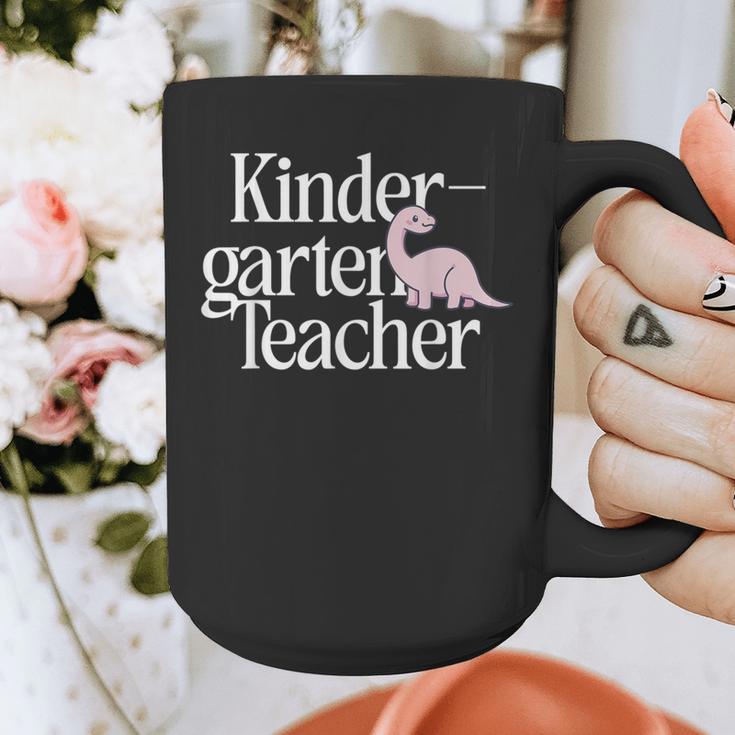 Kindergarten Teacher Dinosaur Back To School Graphic Print Coffee Mug, funny design