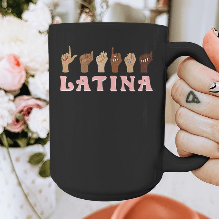 Latina ASL American Sign Language Latina Power ASL Teacher Graphic Print Coffee Mug, funny design Latina ASL American Sign Language Latina Power ASL Teacher Graphic Print Coffee Mug, funny design