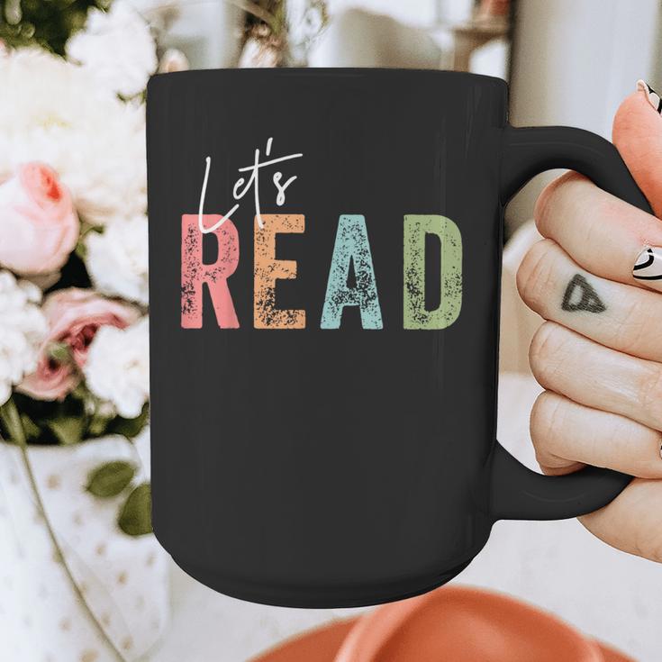 Let's Read Book Nerd Reading Book Lover Librarian Teacher Graphic Print Coffee Mug, funny design